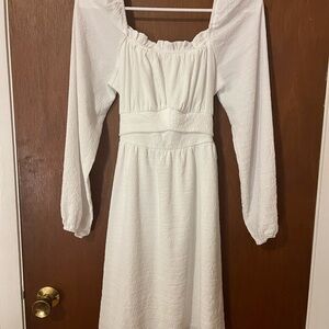 White Long Sleeve Dress
